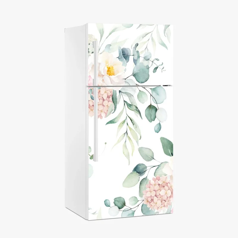 Pegatina para frigorífico sofisticado estampado floral en acuarela