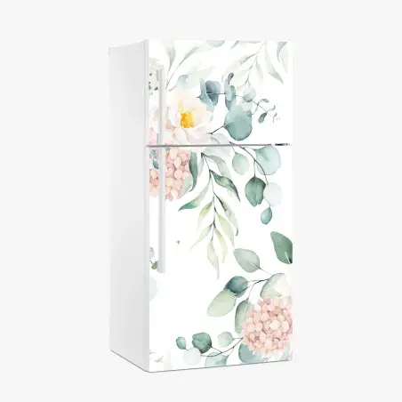 Pegatina para frigorífico sofisticado estampado floral en acuarela – Pixers®