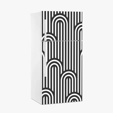 Pegatina para frigorífico patrón óptico de rayas entrelazadas – Pixers®