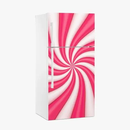 Pegatina para frigorífico espiral rosa y blanca vibrante – Pixers®