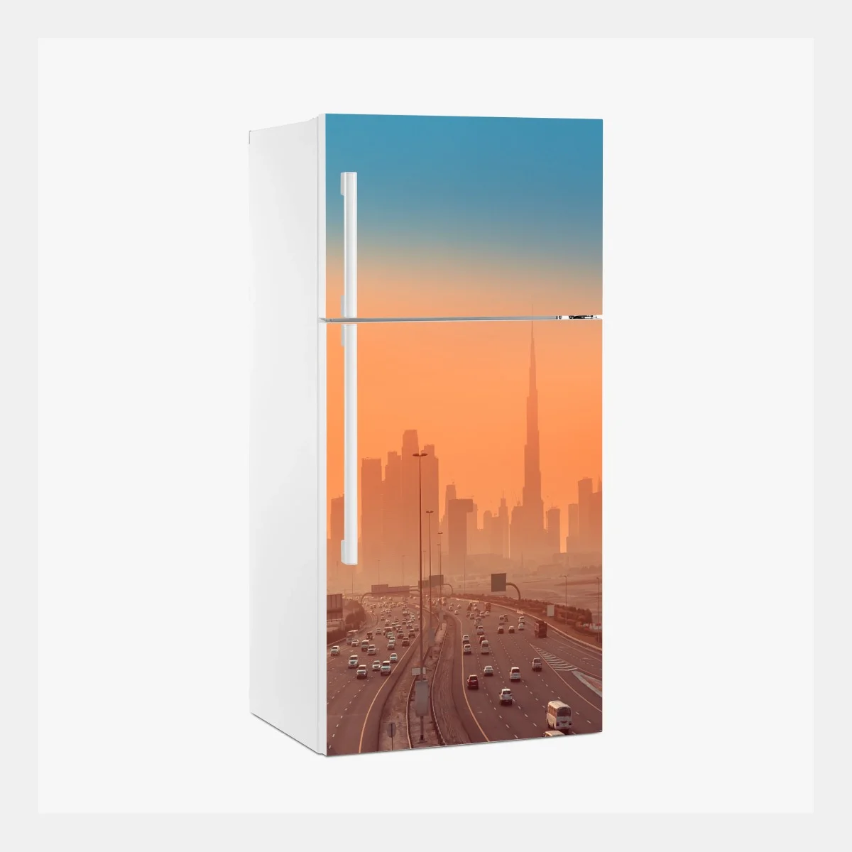 Pegatina para frigorífico horizonte de Dubái al atardecer – Pixers® Pegatina para frigorífico horizonte de Dubái al atardecer – Pixers®