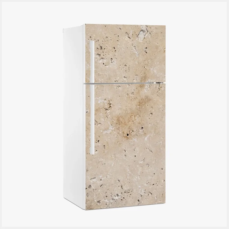 Pegatina para frigorífico textura de piedra travertina beige para decoración