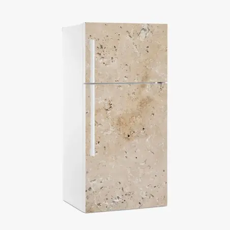 Pegatina para frigorífico textura de piedra travertina beige para decoración – Pixers®