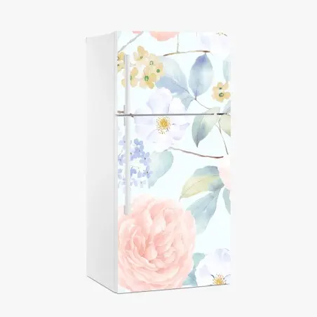 Pegatina para frigorífico jardín en acuarela de flores en tonos pastel – Pixers®