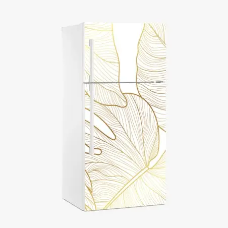Pegatina para frigorífico diseño botánico de hojas doradas – Pixers®