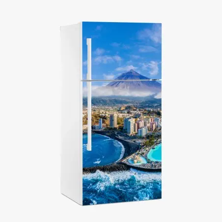 Pegatina para frigorífico panorámica costera de Tenerife con el Teide – Pixers®
