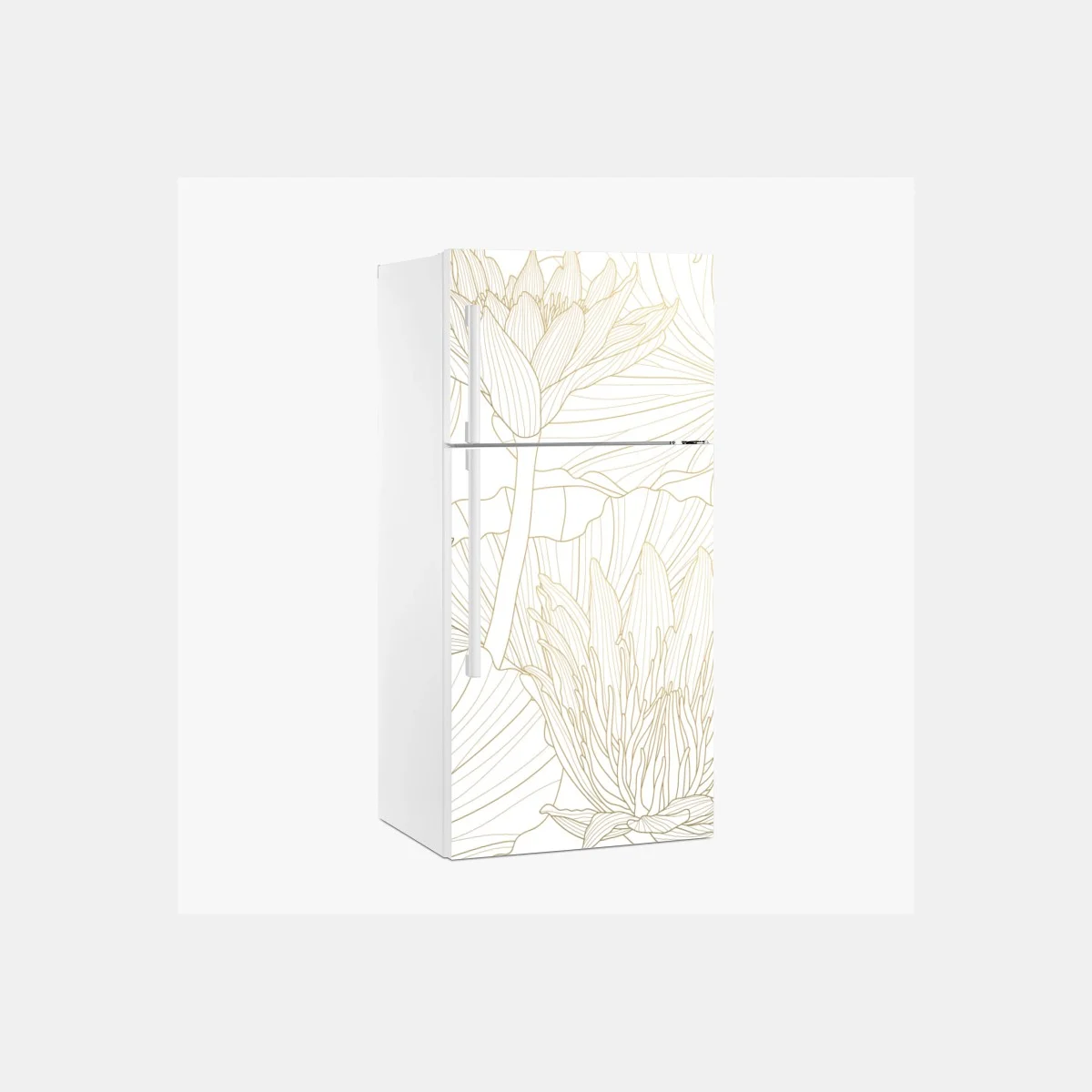 Pegatina para frigorífico patrón floral de lotos en líneas doradas – Pixers® Pegatina para frigorífico patrón floral de lotos en líneas doradas – Pixers®