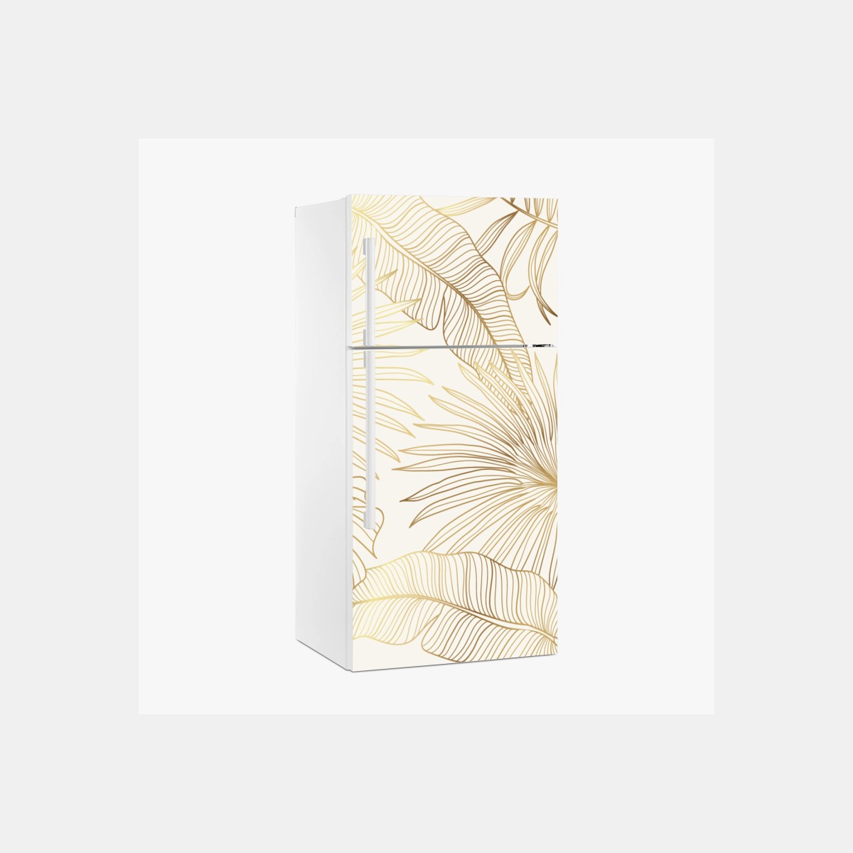 Pegatina para frigorífico diseño botánico dorado sobre fondo crema – Pixers®