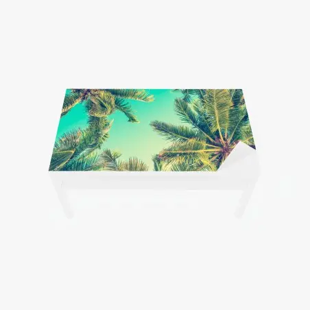 Chapa adhesiva para mesa y escritorio palmeras retro bajo el cielo azul – Pixers®