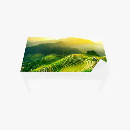 Chapa adhesiva para mesa y escritorio arrozales en terrazas al amanecer – Pixers®