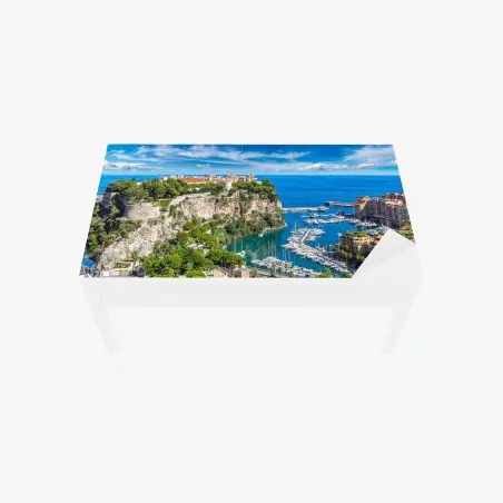 Chapa adhesiva para mesa y escritorio vistas panorámicas de Montecarlo y su puerto – Pixers®