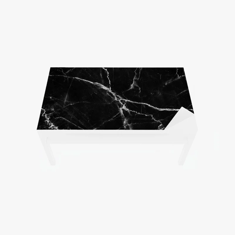 Chapa adhesiva para mesa y escritorio mármol negro con vetas blancas y contraste elegante