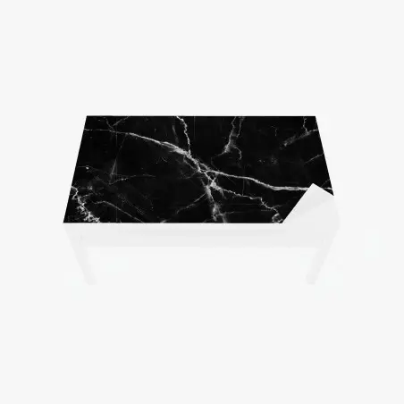 Chapa adhesiva para mesa y escritorio mármol negro con vetas blancas y contraste elegante – Pixers®