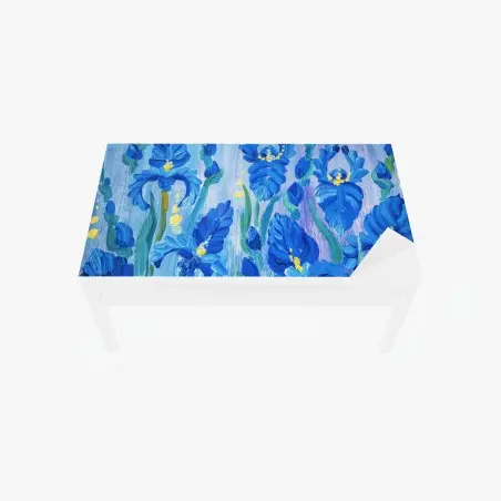 Chapa adhesiva para mesa y escritorio flores azules en pinceladas expresivas – Pixers®