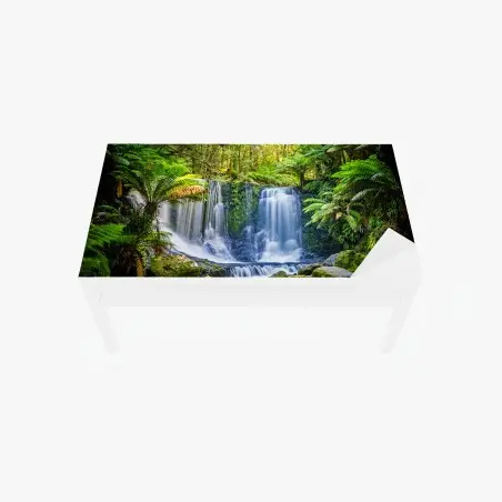 Chapa adhesiva para mesa y escritorio escena de cascada junto a Horseshoe Falls en Mt Field National Park, Tasmania – Pixers®