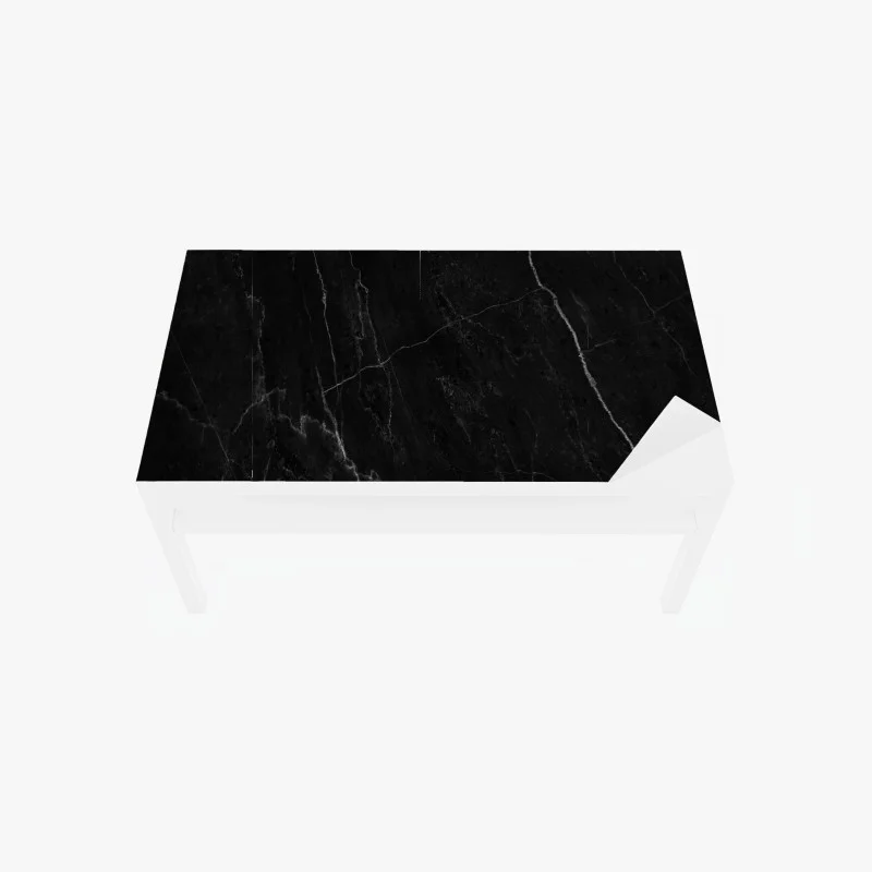 Chapa adhesiva para mesa y escritorio mármol negro con vetas blancas y textura natural