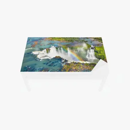 Chapa adhesiva para mesa y escritorio cataratas del Iguazú: arcoíris sobre la selva – Pixers®