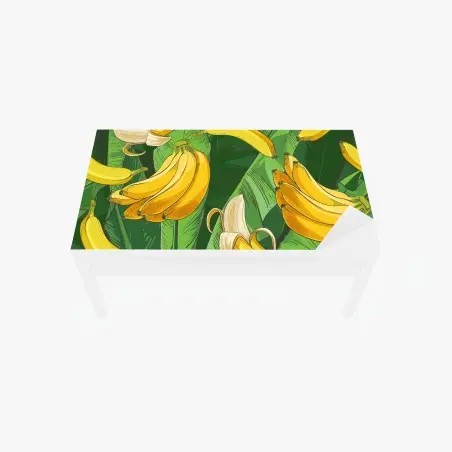 Chapa adhesiva para mesa y escritorio diseño tropical de plátanos y hojas verdes – Pixers®