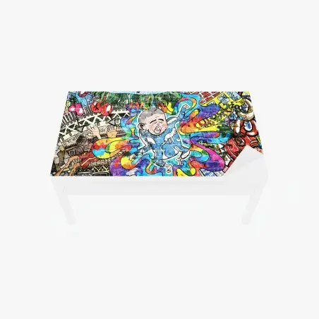 Chapa adhesiva para mesa y escritorio nacimiento psicodélico en la ciudad – Pixers®