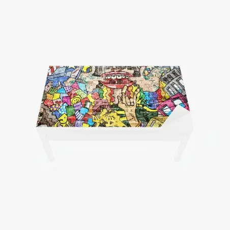 Chapa adhesiva para mesa y escritorio mural pop urbano colorido con personajes – Pixers®