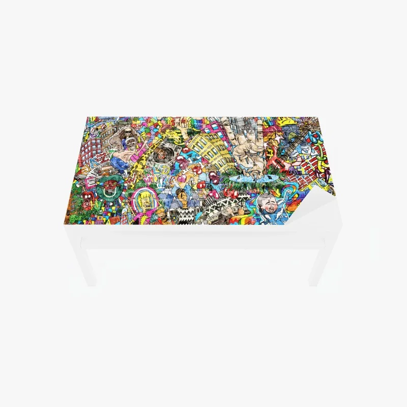 Chapa adhesiva para mesa y escritorio explosión urbana y musical