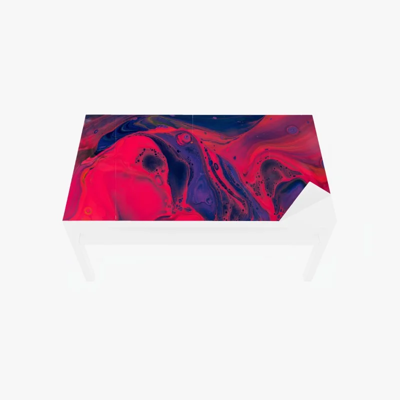 Chapa adhesiva para mesa y escritorio flujo psicodélico fucsia y azul