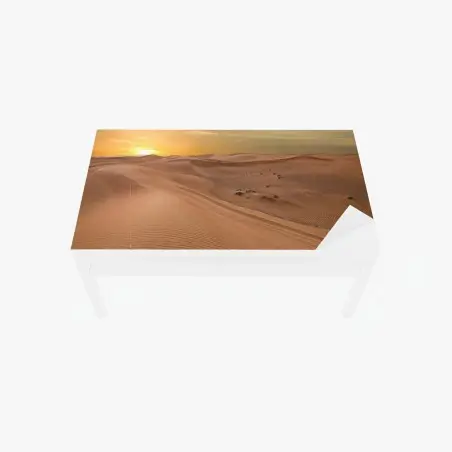 Chapa adhesiva para mesa y escritorio atardecer en las dunas de Emiratos Árabes Unidos – Pixers®