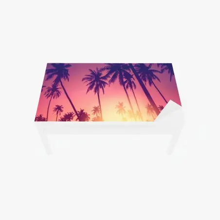 Chapa adhesiva para mesa y escritorio siluetas de palmeras al atardecer – Pixers®