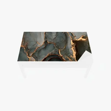 Chapa adhesiva para mesa y escritorio paisaje fluido con vetas doradas – Pixers®