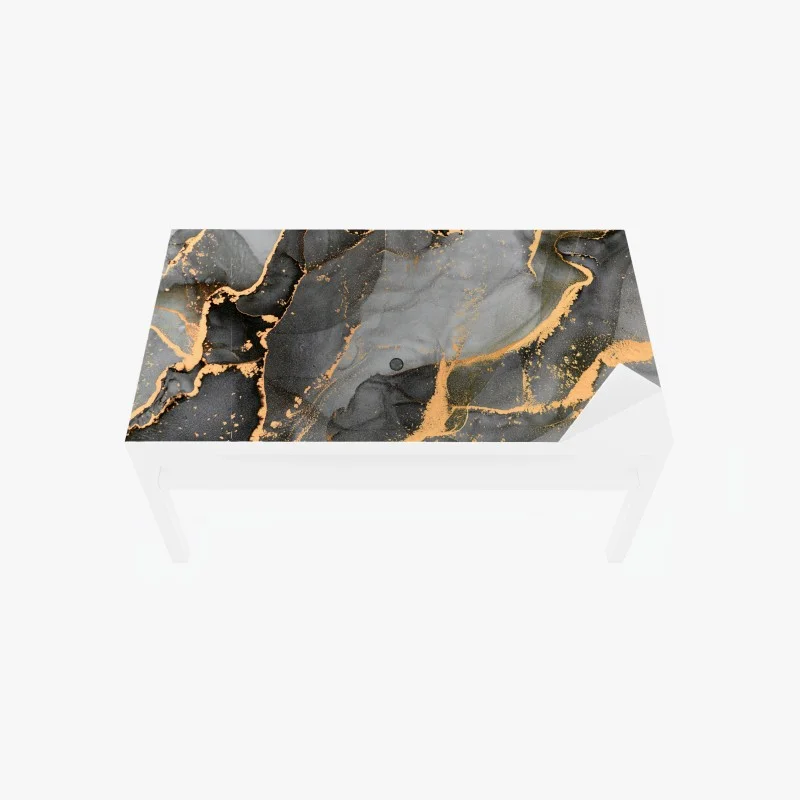 Chapa adhesiva para mesa y escritorio fluidez gris y dorado con vetas metálicas