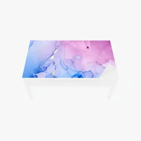 Chapa adhesiva para mesa y escritorio marmoleado etéreo en tonos rosa y azul – Pixers®