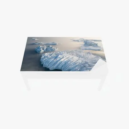 Chapa adhesiva para mesa y escritorio amanecer sobre icebergs en el Ártico – Pixers®