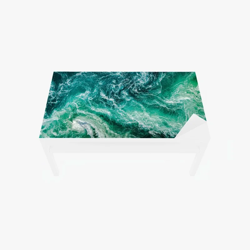 Chapa adhesiva para mesa y escritorio remolino marino en tonos turquesa