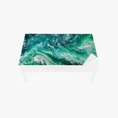 Chapa adhesiva para mesa y escritorio remolino marino en tonos turquesa – Pixers®