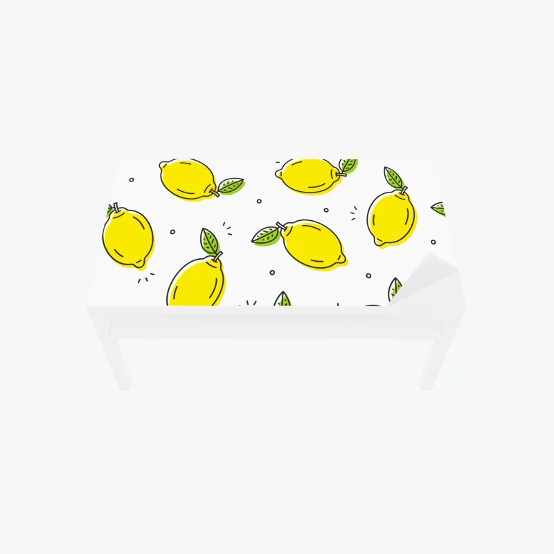 Chapa adhesiva para mesa y escritorio patrón de limones vibrante y minimalista