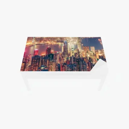 Chapa adhesiva para mesa y escritorio luces nocturnas de Hong Kong desde Victoria Peak – Pixers®