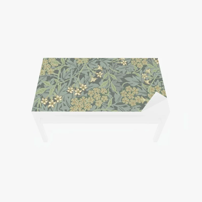 Chapa adhesiva para mesa y escritorio estampado botánico vintage en tonos verdes y grises