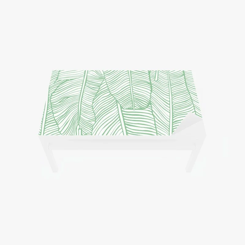 Chapa adhesiva para mesa y escritorio patrón de hojas tropicales en verde menta