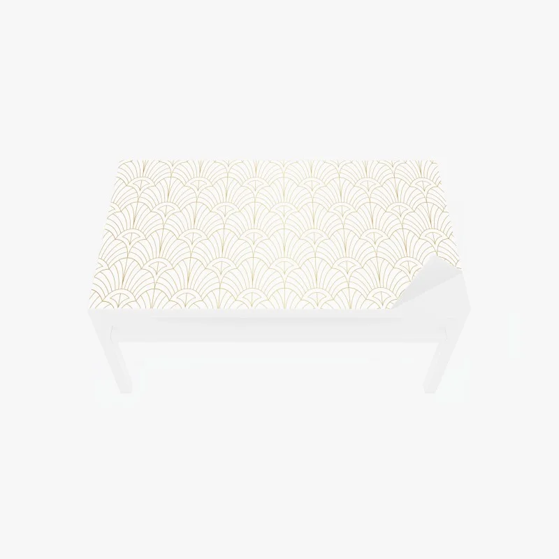 Chapa adhesiva para mesa y escritorio elegante patrón geométrico art deco dorado