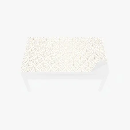 Chapa adhesiva para mesa y escritorio elegante patrón geométrico art deco dorado – Pixers®