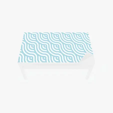 Chapa adhesiva para mesa y escritorio patrón ondulado geométrico en azul y blanco – Pixers®