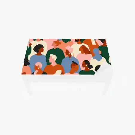 Chapa adhesiva para mesa y escritorio mural ilustrado de diversidad multicultural – Pixers®