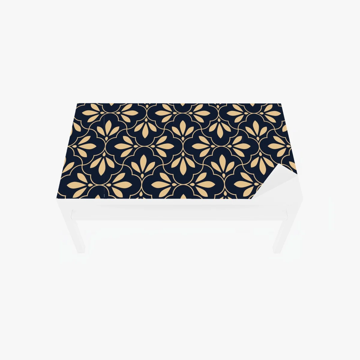 Chapa adhesiva para mesa y escritorio patrón floral geométrico en azul marino y beige – Pixers® Chapa adhesiva para mesa y escritorio patrón floral geométrico en azul marino y beige – Pixers®