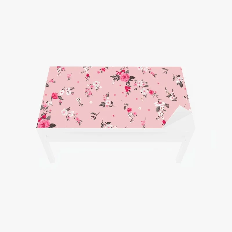 Chapa adhesiva para mesa y escritorio estampado floral rosa delicado