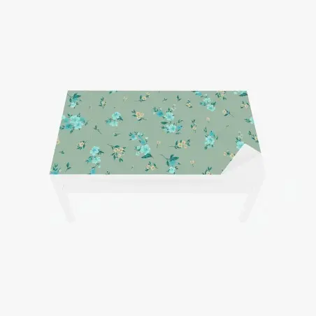 Chapa adhesiva para mesa y escritorio estampado floral delicado en tonos menta y turquesa – Pixers®