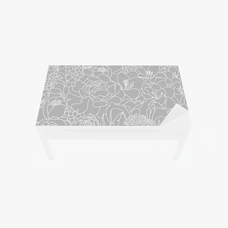 Chapa adhesiva para mesa y escritorio patrón floral minimalista en tonos grises