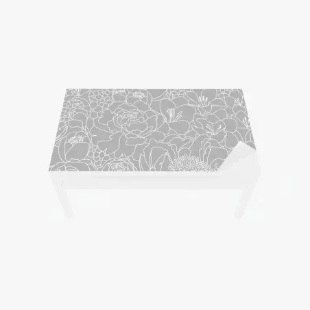 Chapa adhesiva para mesa y escritorio patrón floral minimalista en tonos grises – Pixers®