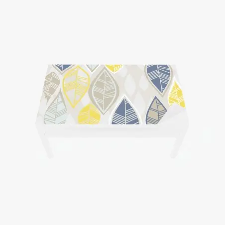 Chapa adhesiva para mesa y escritorio patrón de hojas geométricas en tonos pastel – Pixers®
