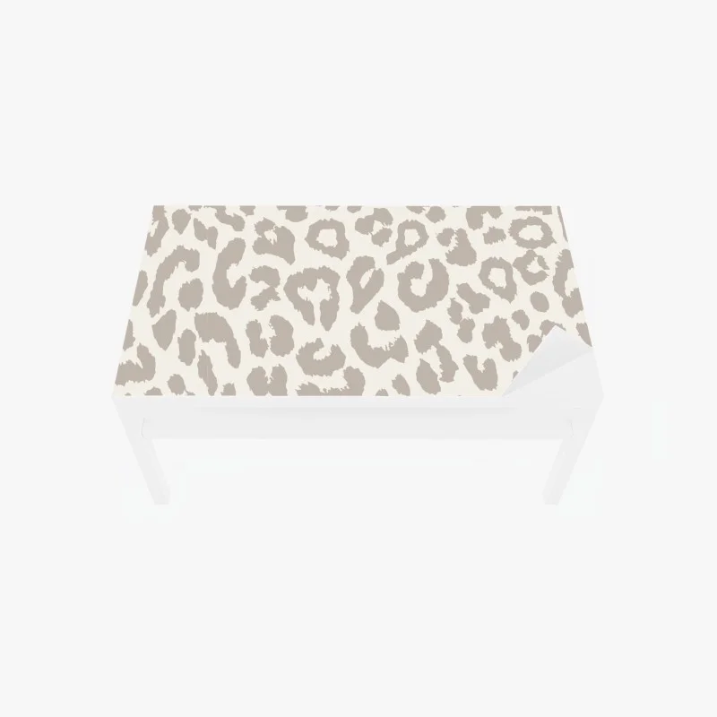 Chapa adhesiva para mesa y escritorio estampado de leopardo beige y neutro