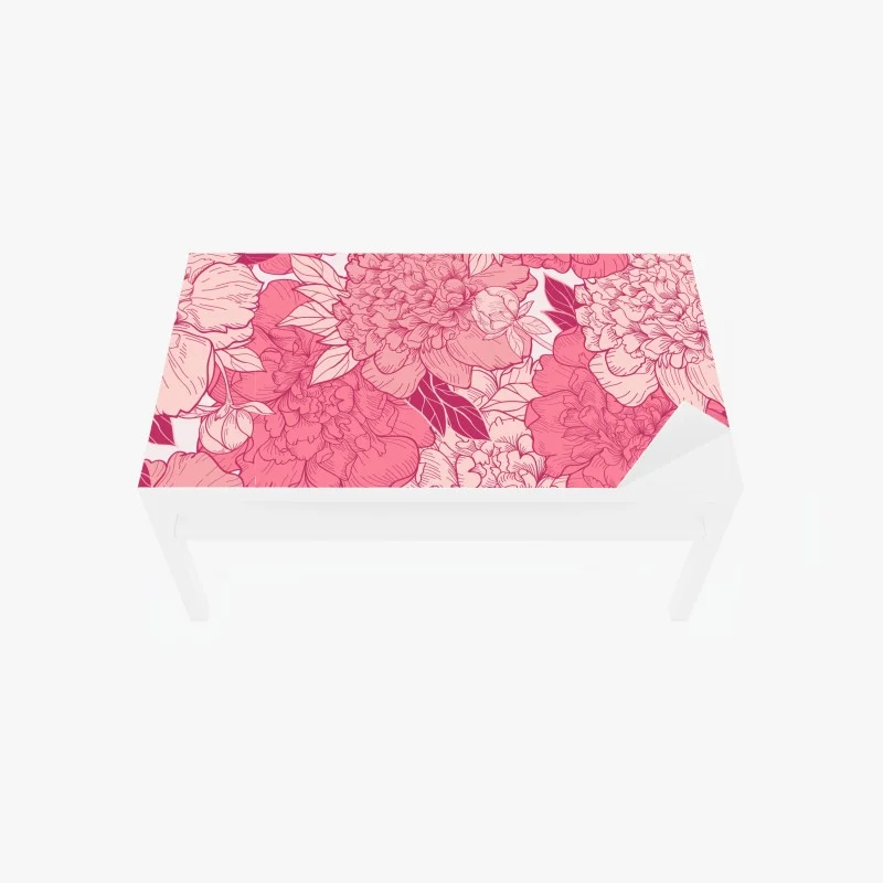 Chapa adhesiva para mesa y escritorio diseño floral de peonías en tonos rosa